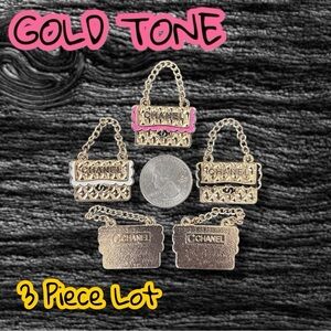 Lot of 3 CC Large Purse Zipper Pull Button Charms 19mm x 30mm